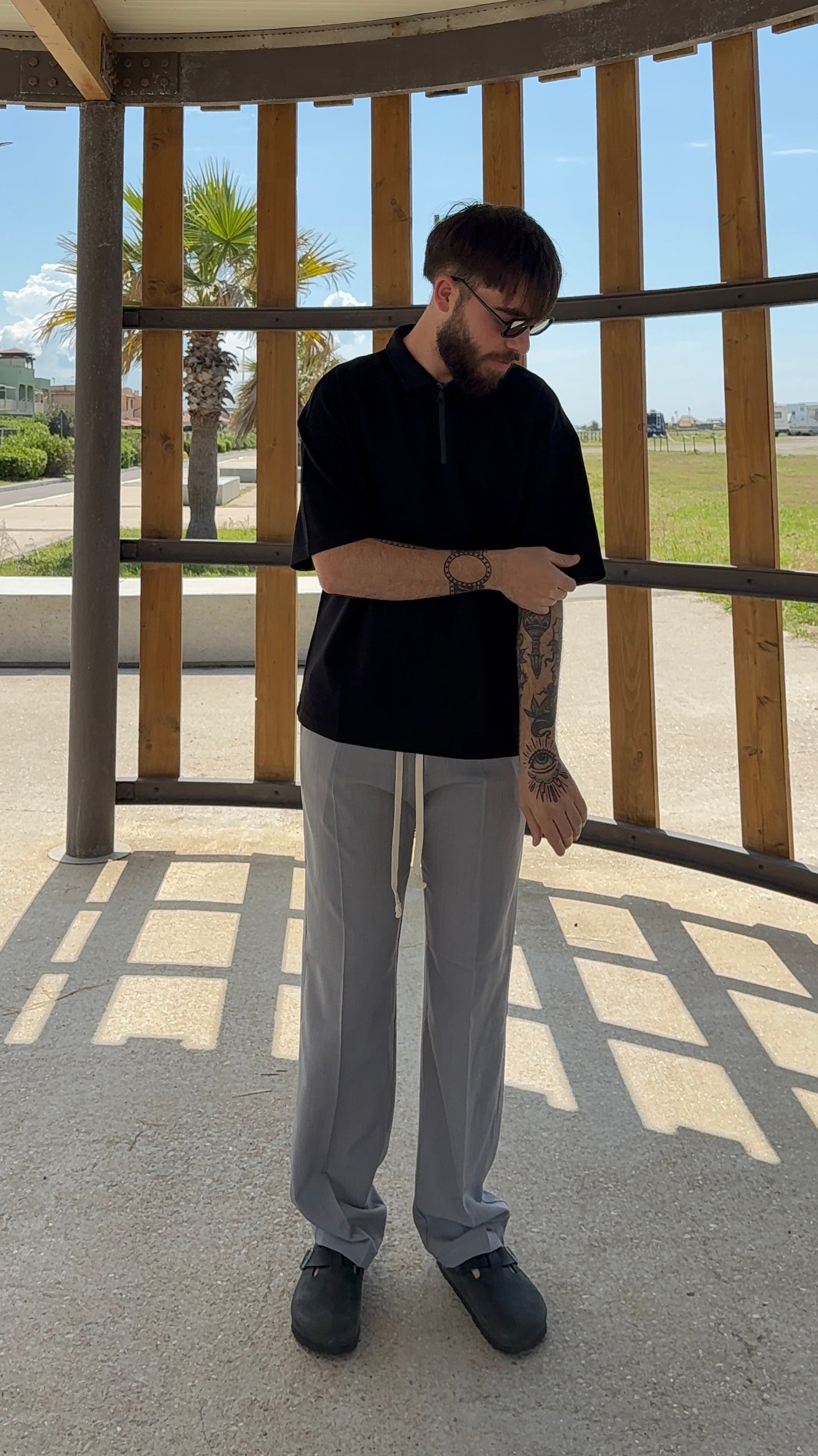Polo ZIP LINE black