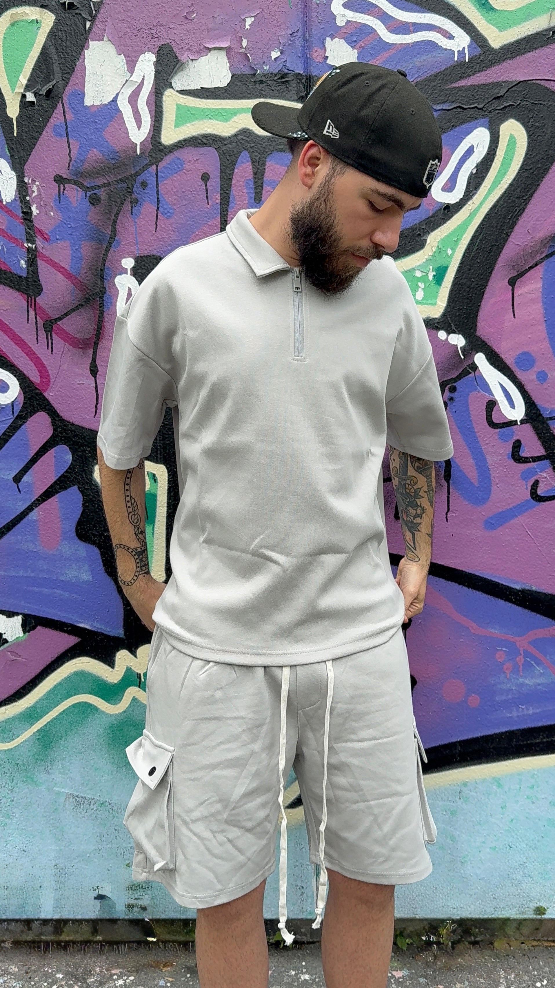 Polo ZIP LINE grey