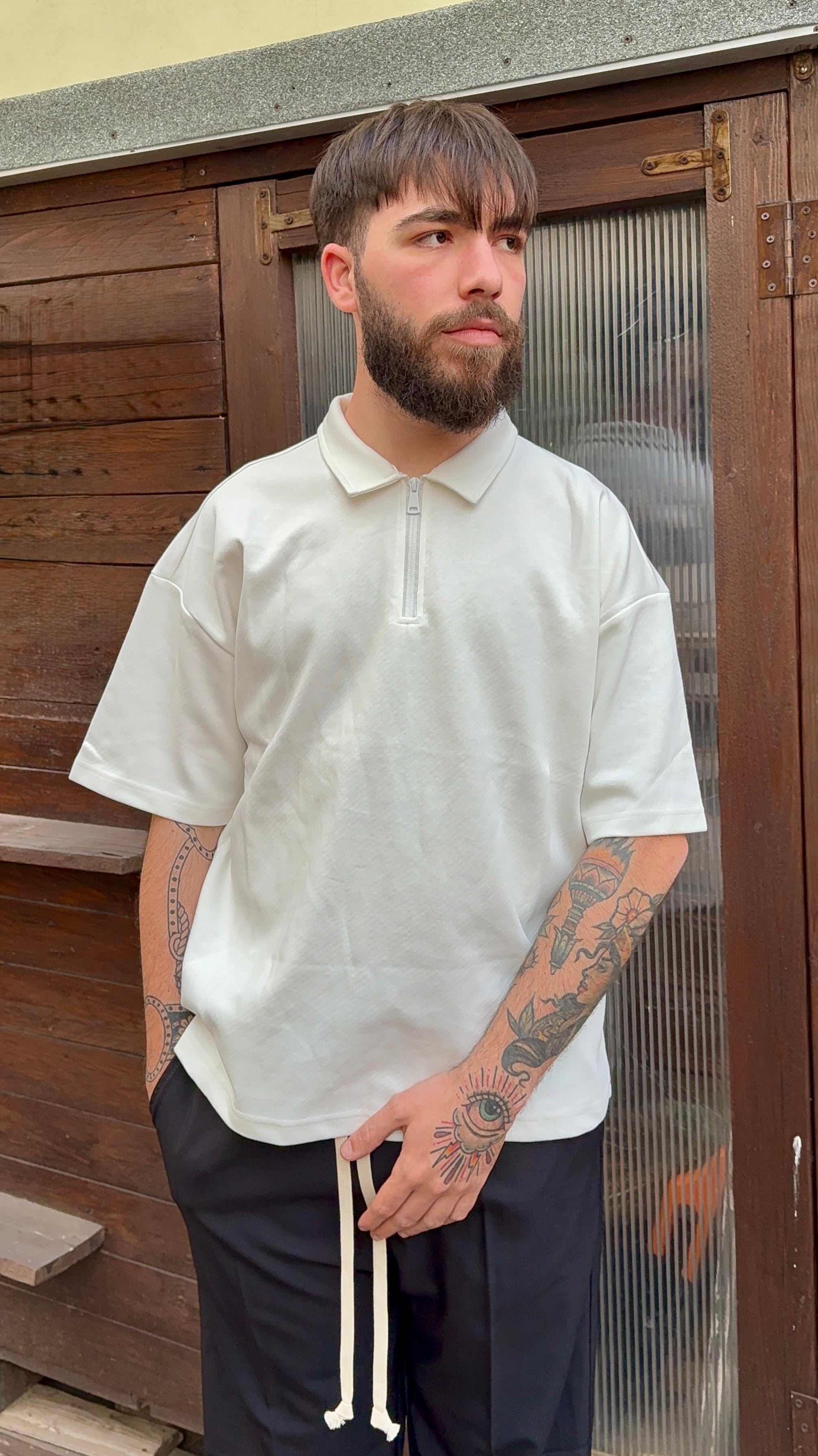 Polo ZIP LINE white