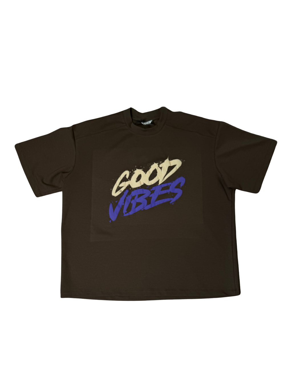 T-shirt GOOD VIBES brown