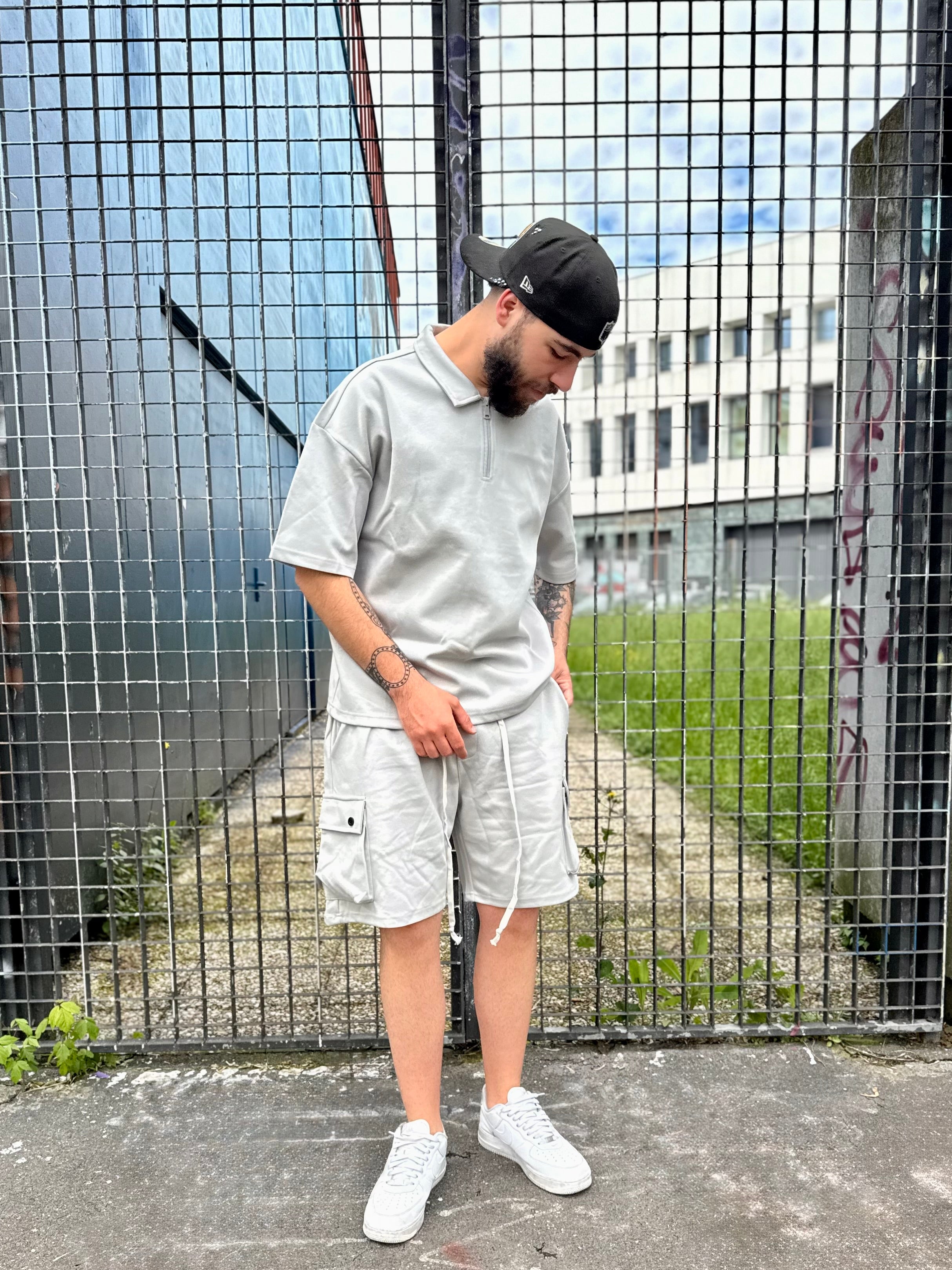 Polo ZIP LINE grey