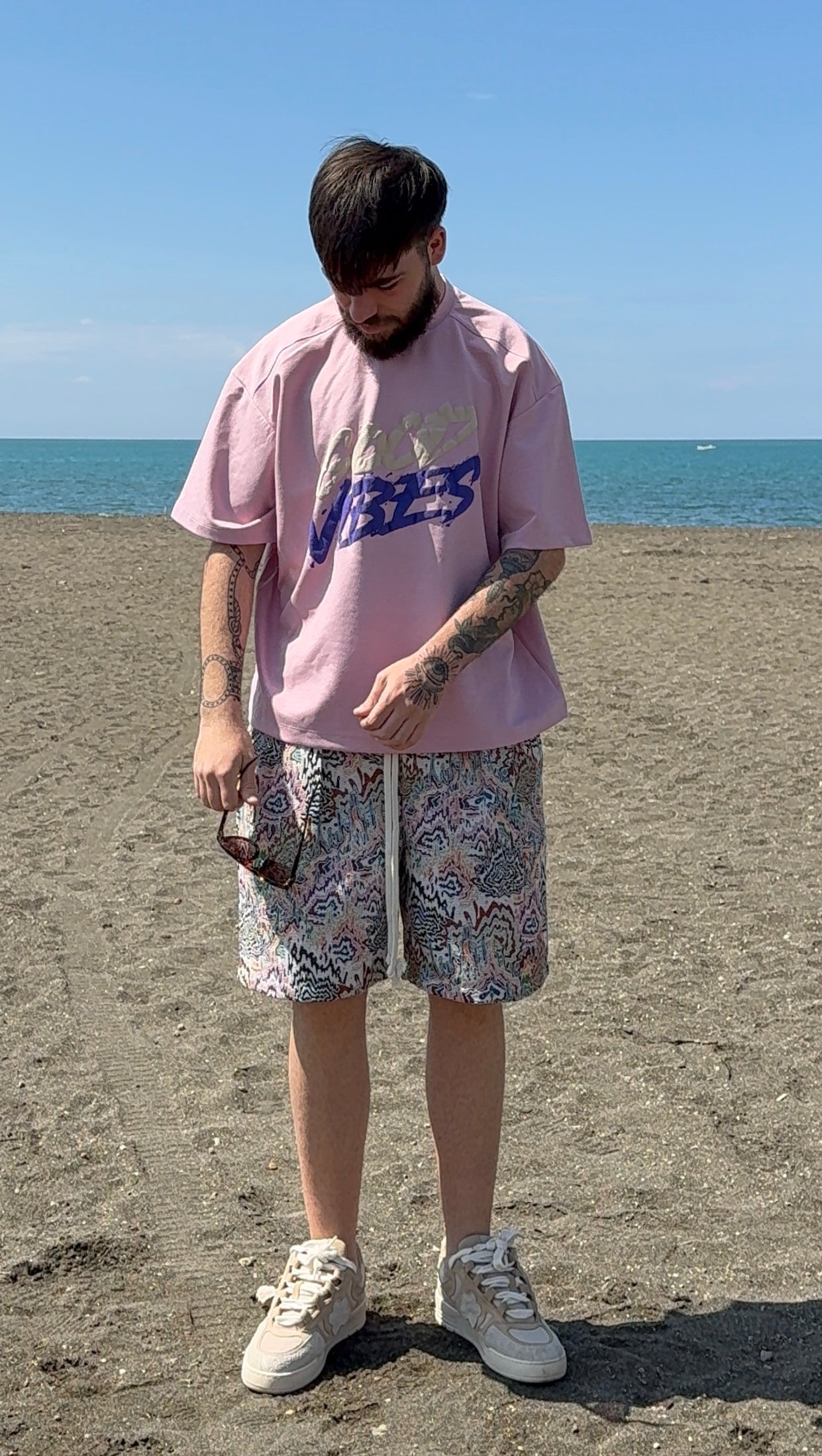 T-shirt GOOD VIBES pink