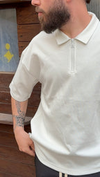 Polo ZIP LINE white