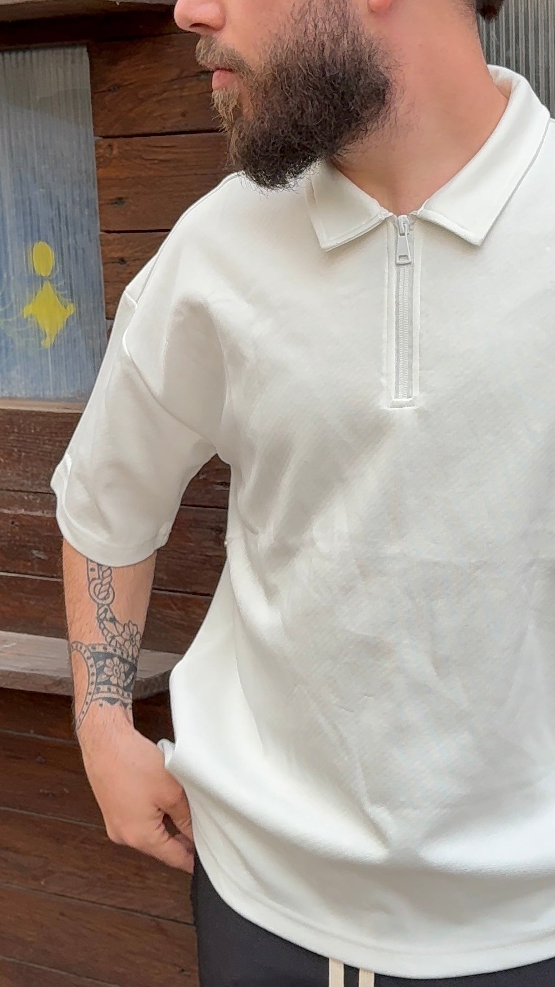 Polo ZIP LINE white