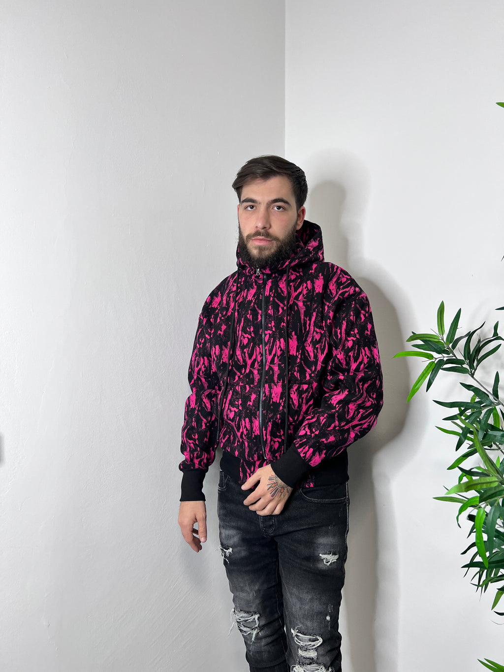 Felpa con fantasia fucsia