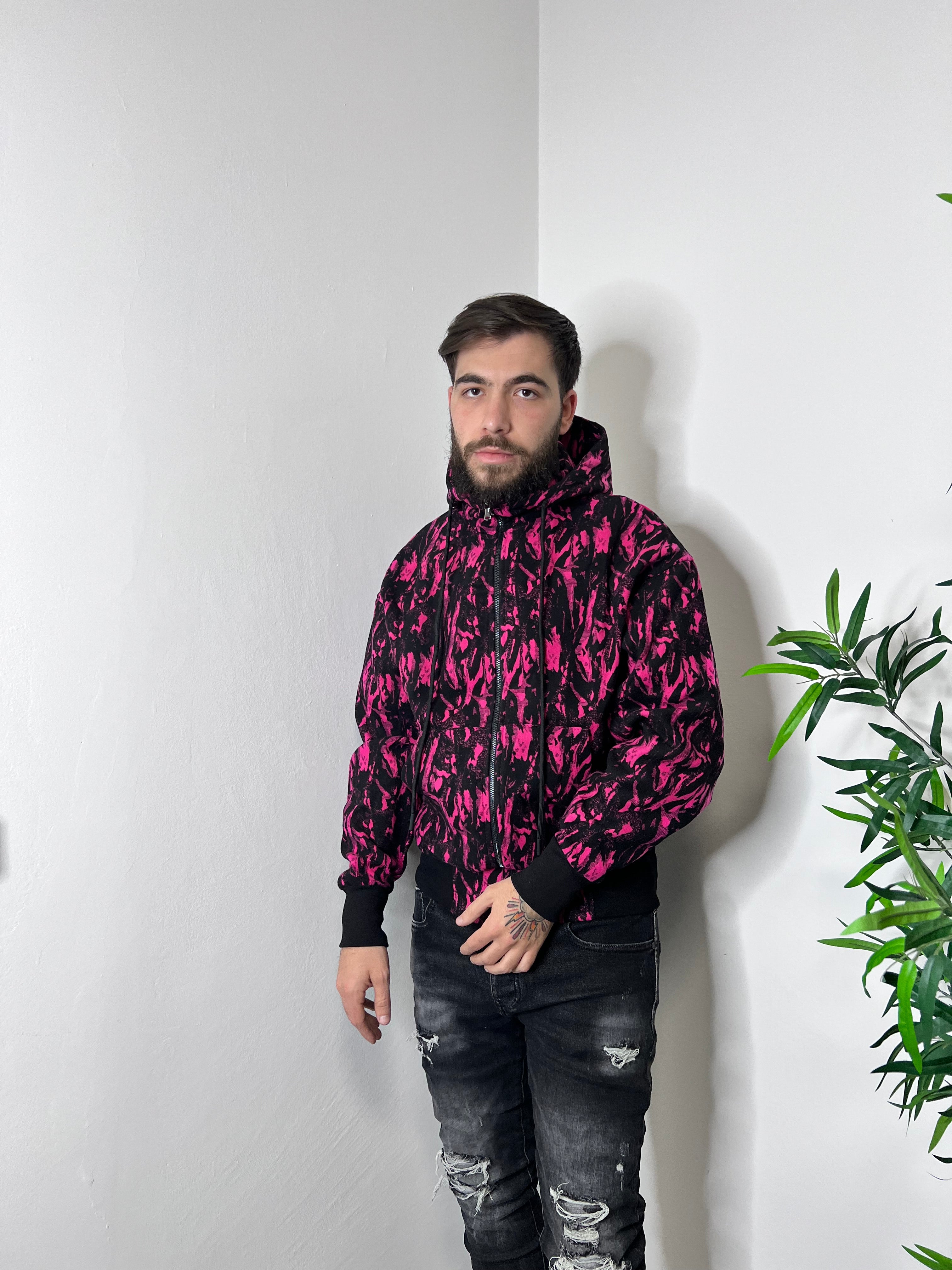 Felpa con fantasia fucsia