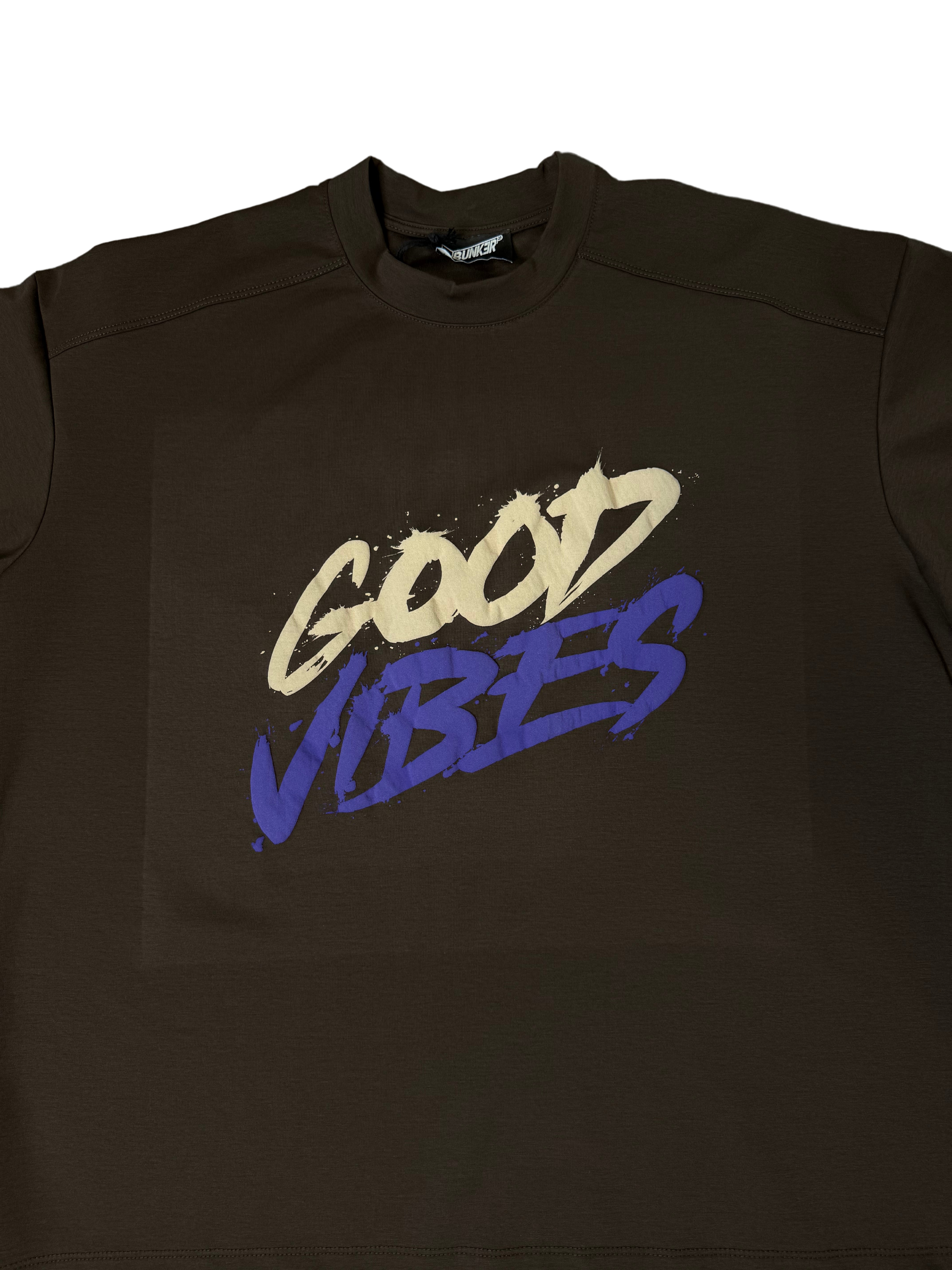 T-shirt GOOD VIBES brown